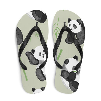 Renerded Panda Pattern Flip Flops