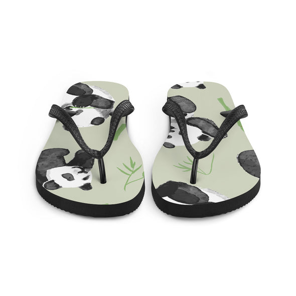 Renerded Panda Pattern Flip Flops