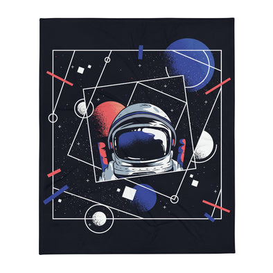 Renerded Geometric Astronaut Throw Blanket