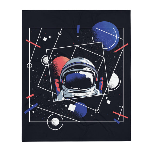 Renerded Geometric Astronaut Throw Blanket