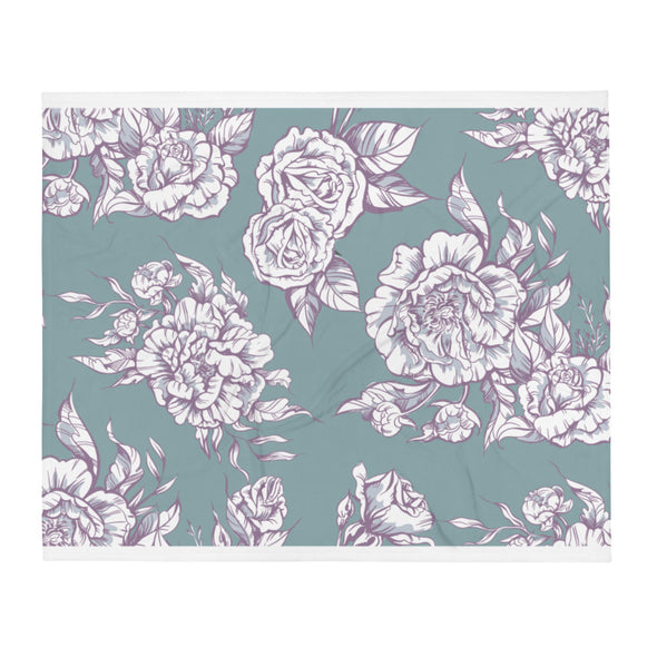 Renerded Floral Graphic Throw Blanket