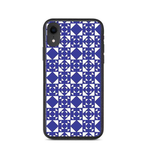 Renerded Blue Pattern Tiled Biodegradable iphone case