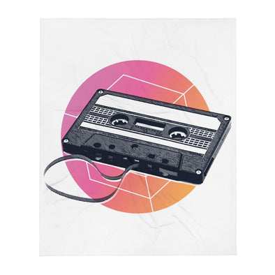 Renerded Retro Cassette Tape Throw Blanket