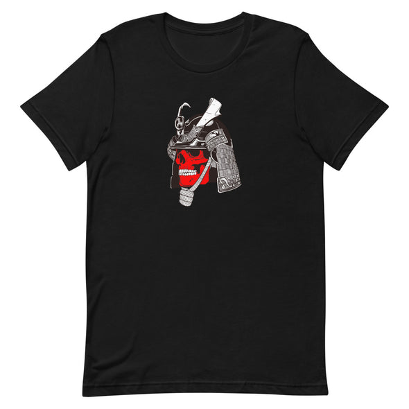 Renerded Red Face Skeleton Samurai Short-Sleeve Unisex T-Shirt