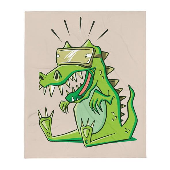 Renerded Virtual T-Rex Throw Blanket