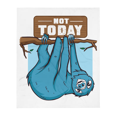 Renerded Sloth Around Not Today Throw Blanket