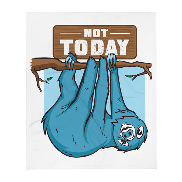 Renerded Sloth Around Not Today Throw Blanket