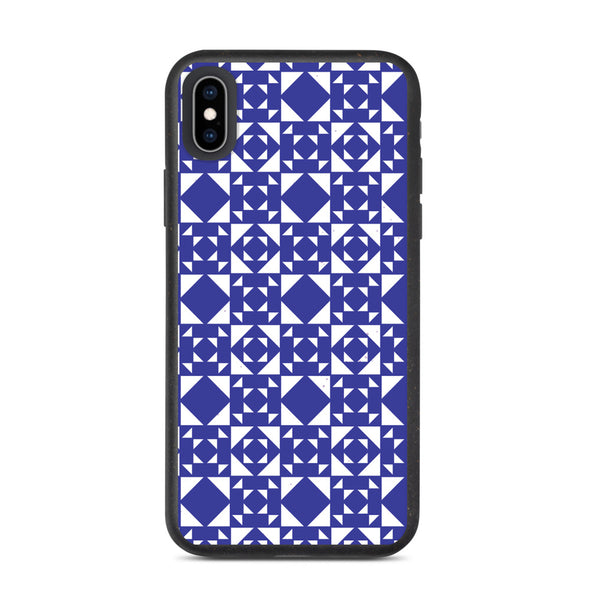 Renerded Blue Pattern Tiled Biodegradable iphone case