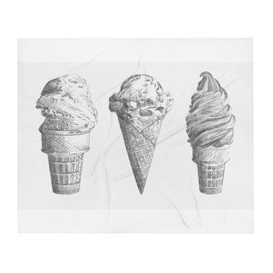 Renerded Ice Cream Sketch Throw Blanket