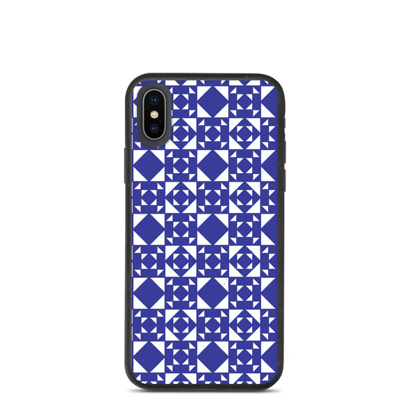 Renerded Blue Pattern Tiled Biodegradable iphone case