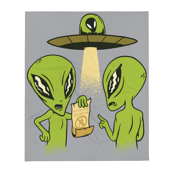 Renerded Alien Friends Throw Blanket