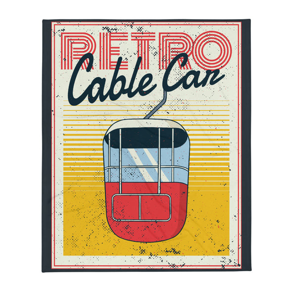 Renerded Retro Cable Car Graphic Throw Blanket