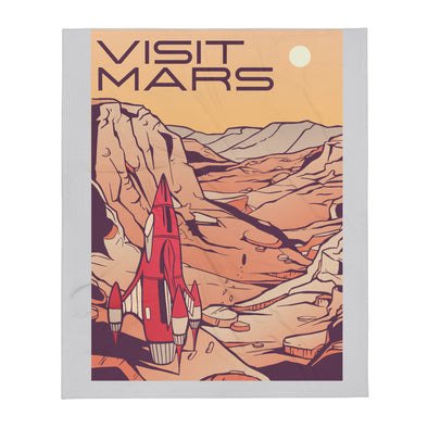 Renerded Mars Colony Advertisment Throw Blanket