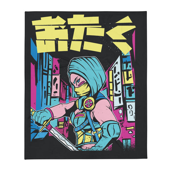 Renerded Anime Girl Throw Blanket