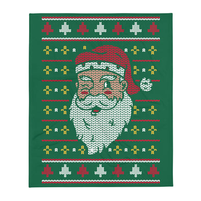 Renerded 8 Bit Santa Graphic Throw Blanket