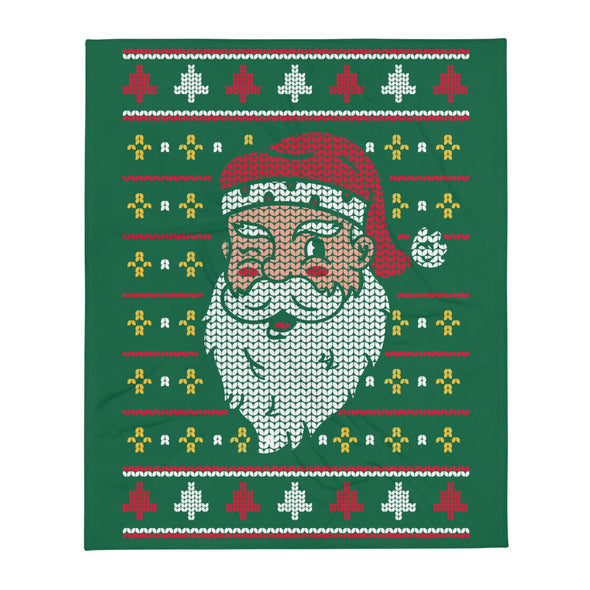 Renerded 8 Bit Santa Graphic Throw Blanket