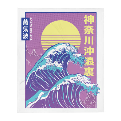 Renerded Anime Waves Throw Blanket