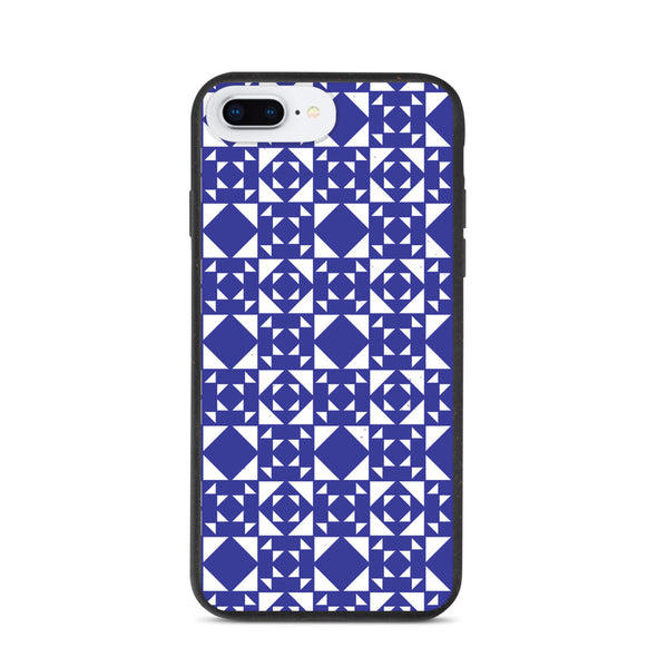 Renerded Blue Pattern Tiled Biodegradable iphone case