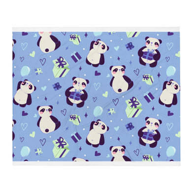 Renerded Cute Pandas  Throw Blanket