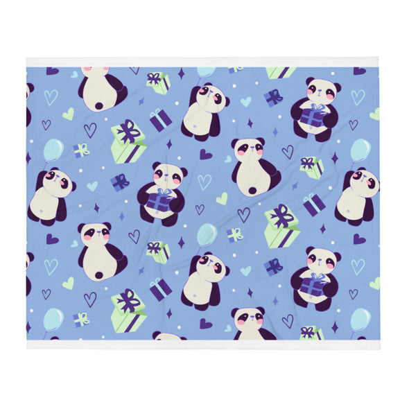 Renerded Cute Pandas  Throw Blanket