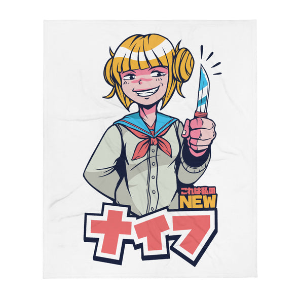 Renerded Anime Girl Throw Blanket