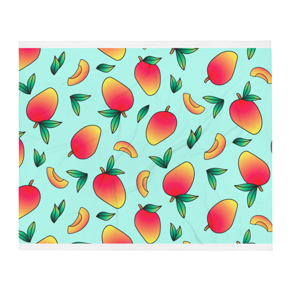 Renerded Mangos Throw Blanket