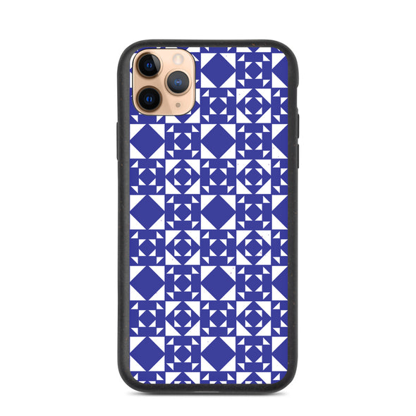 Renerded Blue Pattern Tiled Biodegradable iphone case