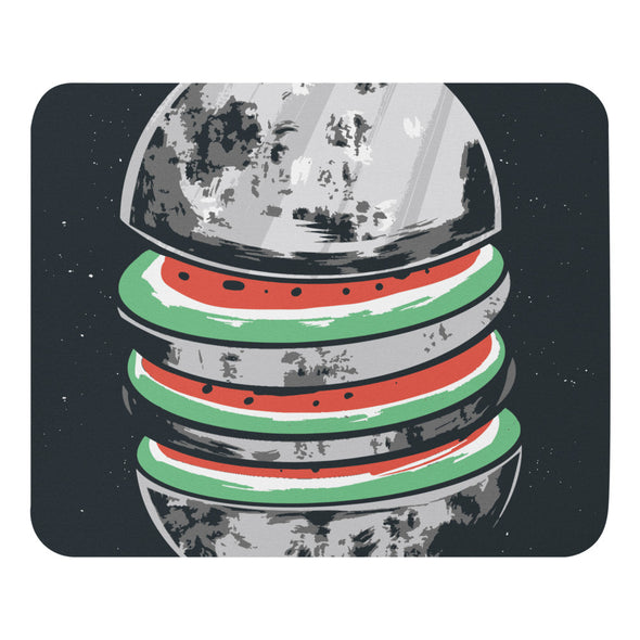 Renerded Splitting Melon Moon Mouse Pad