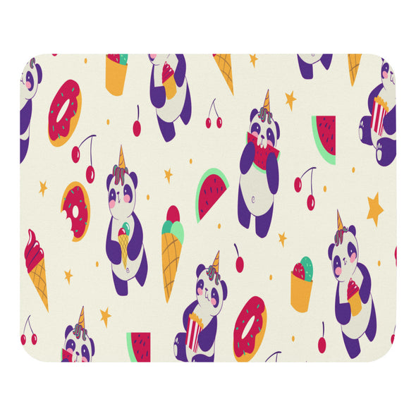 Renerded Panda Ice Cream Birthday Party Pattern Mouse Pad