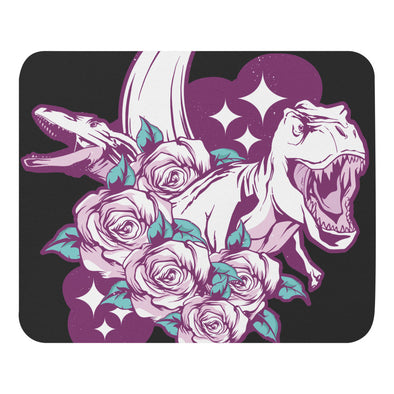 Renerded Roses and Dinosaurs Mouse Pad