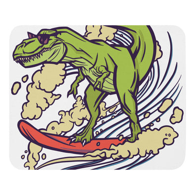 Renerded Surfing Dinosaur Mouse Pad