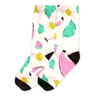 Renerded Flamingo and Shells Socks