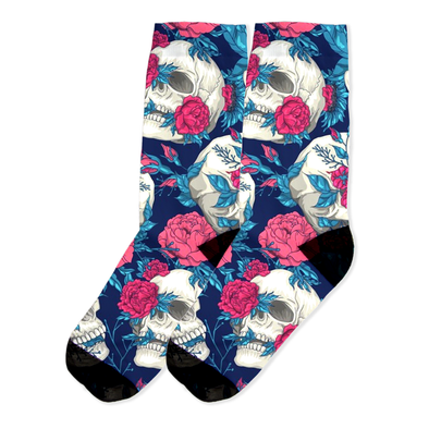 Renerded Skeleton Rose Socks