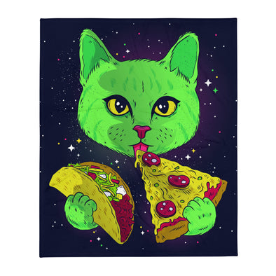 Renerded Cat Taco Pizza Throw Blanket