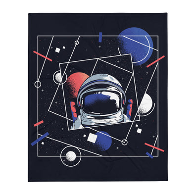 Renerded Geometric Space Astronaut Throw Blanket