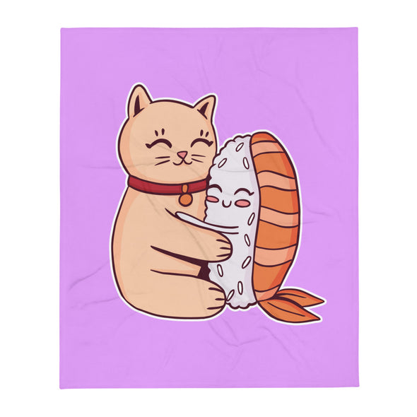 Renerded Who loves you more Sushi Throw Blanket