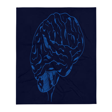 Renerded Blue Brains Throw Blanket