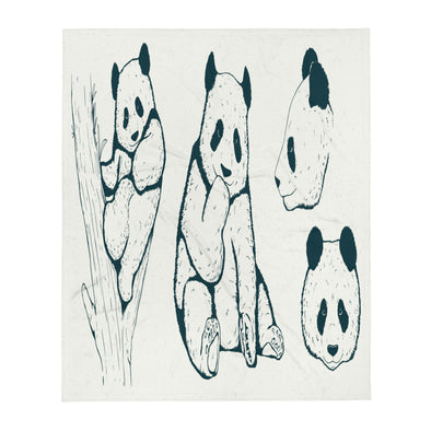 Renerded Panda Drawing Throw Blanket