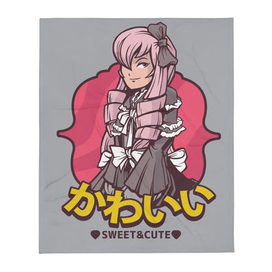 Renerded Anime Girl Throw Blanket