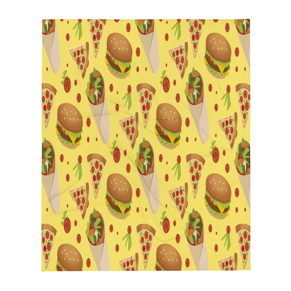 Renerded Burger Wrap Tacos Pattern Throw Blanket