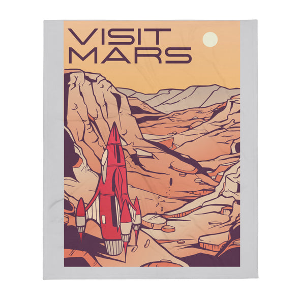 Renerded Welcome to Mars Colony Throw Blanket