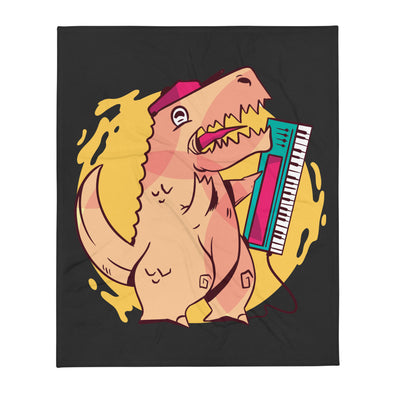 Renerded Frustrated T Rex Keyboarder Throw Blanket