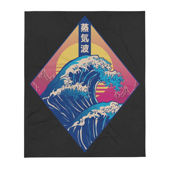 Renerded Wave Anime Throw Blanket