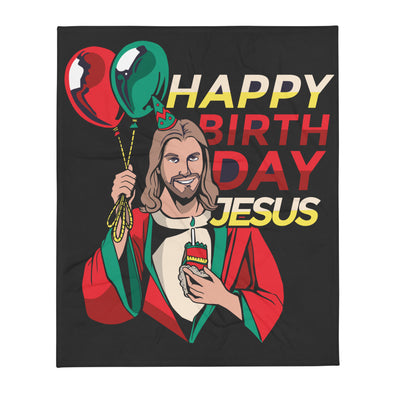 Renerded Happy Birthday Jesus Throw Blanket