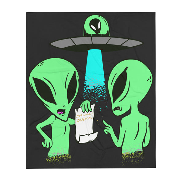 Renerded Alien Plan Throw Blanket