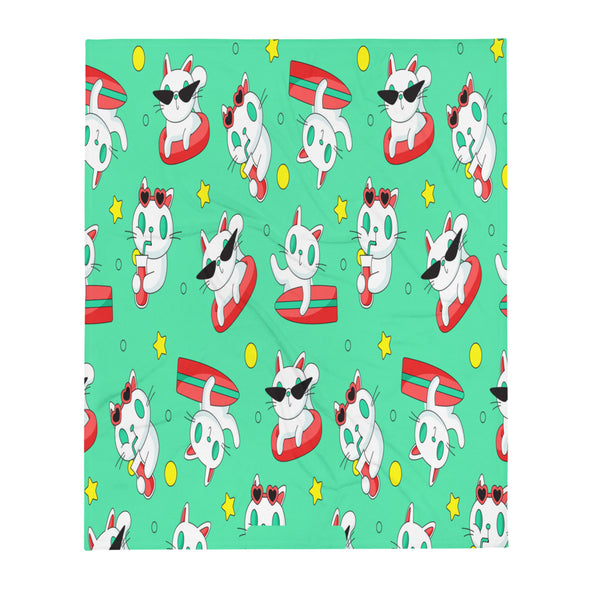 Renerded Cat Pattern Throw Blanket