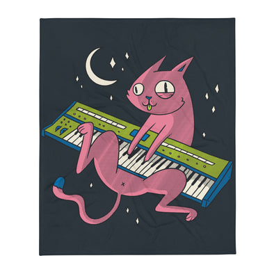 Renerded Cat and Keyboard Throw Blanket