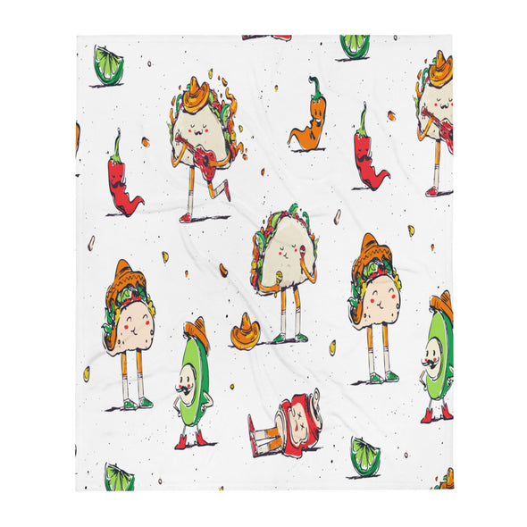 Renerded pattern de mayo taco maracas avocado beer TP Throw Blanket