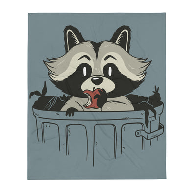 Renerded racoon trash  Throw Blanket