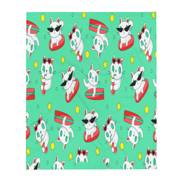 Renerded Cat Pattern TP Throw Blanket